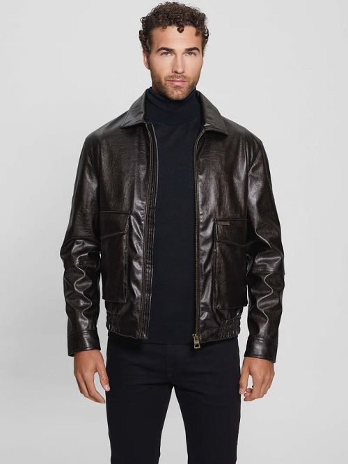 Guess Multipocketed Aviator Flight Jacket Bruin | GUESS-SN30877