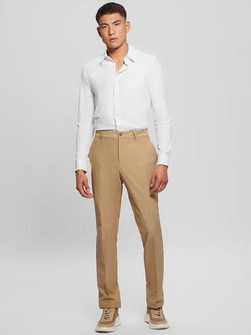 Guess Myron Tech-Stretch Dressy Pants Beige | GUESS-SN31404
