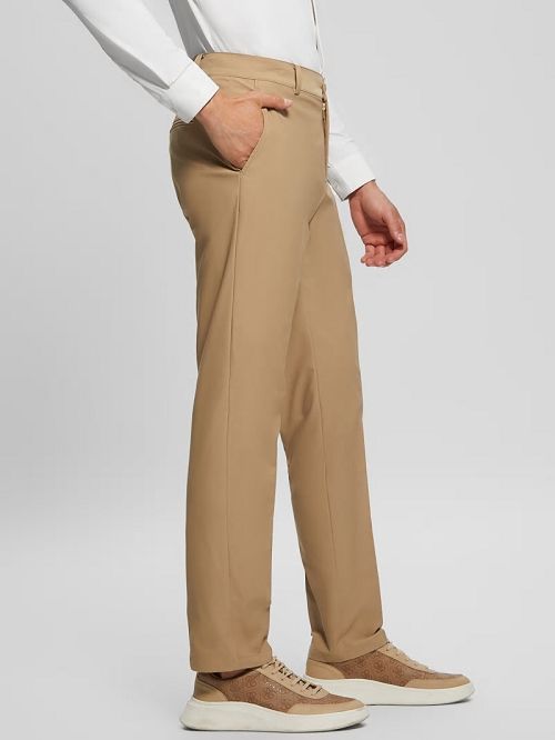 Guess Myron Tech-Stretch Dressy Pants Beige | GUESS-SN31404