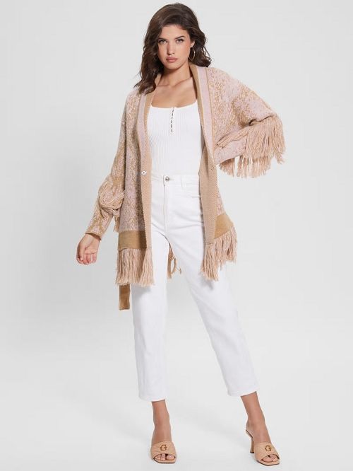Guess Nancy Jacquard Cardigan Beige | GUESS-SN27911