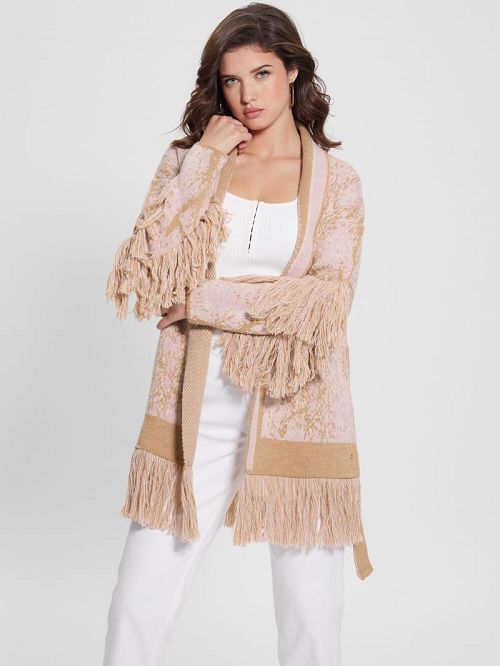 Guess Nancy Jacquard Cardigan Beige | GUESS-SN27911