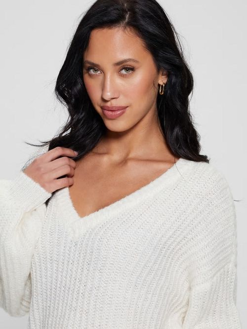 Guess Nara Wool-Blend Sweater Wit | GUESS-SN27746