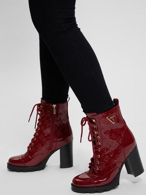 Guess Neady Patent Booties Rood | GUESS-SN29930