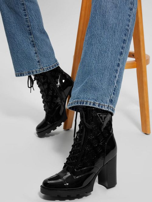Guess Neady Patent Booties Zwart | GUESS-SN29938