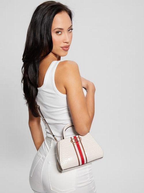 Guess Nelka Embossed Mini Satchel Wit | GUESS-SN29265