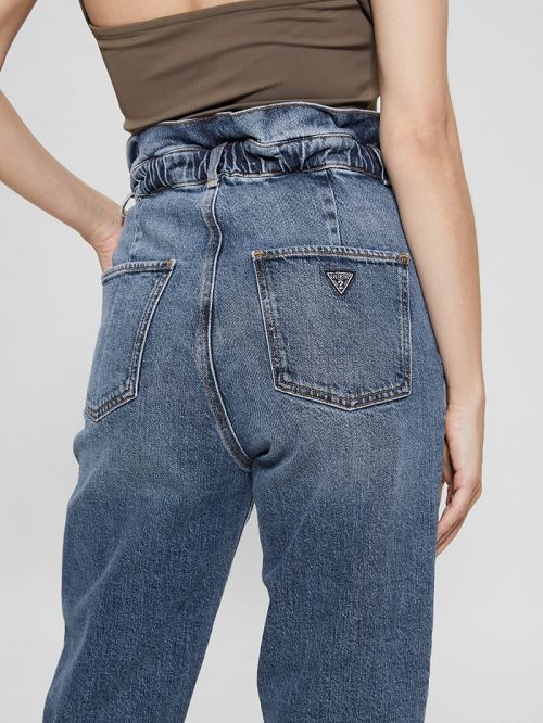 Guess Nelli Paperbag Jeans Blauw | GUESS-SN26499