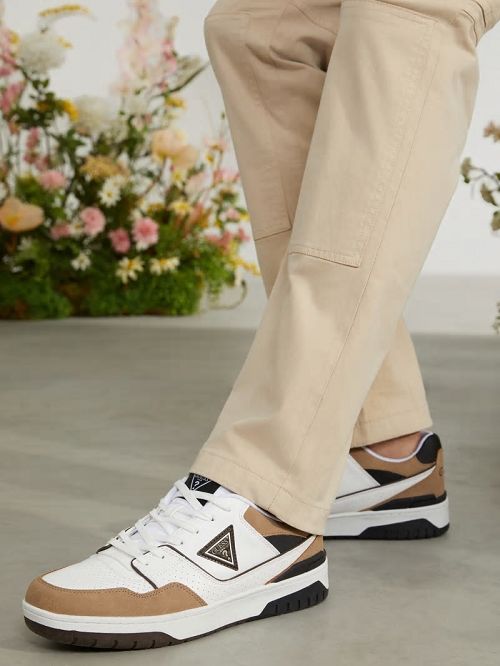 Guess Nelsi Color-Block Sneakers Beige | GUESS-SN31891