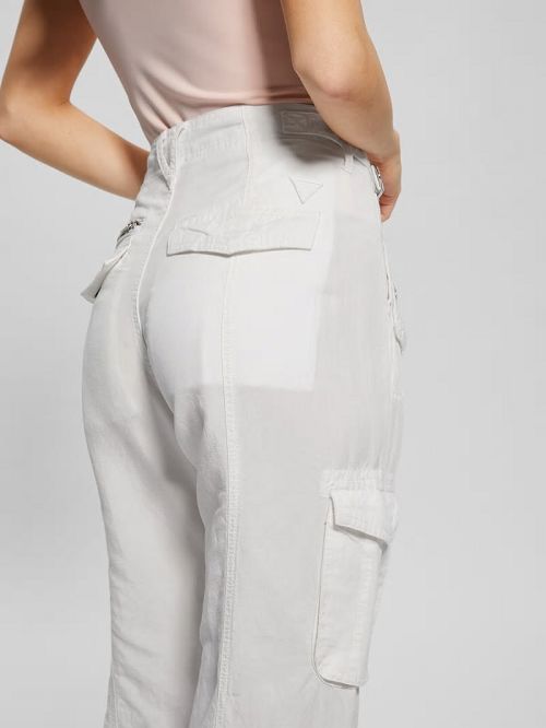 Guess Nessi Linen Cargo Pants Wit | GUESS-SN28301