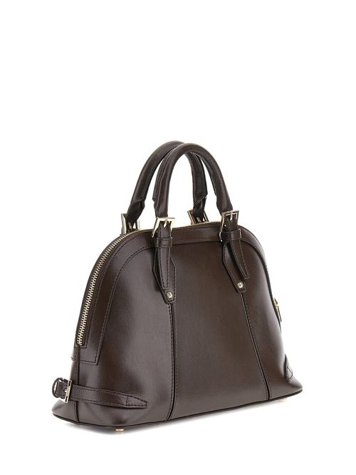 Guess New Adele Luxe Leather Small Dome Satchel Bruin | GUESS-SN29244