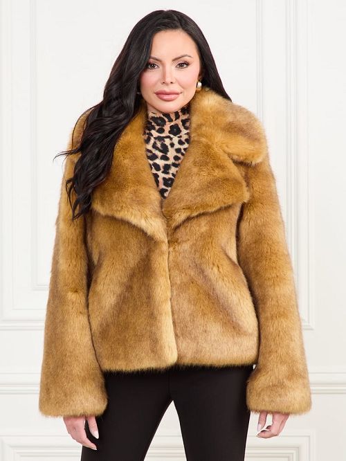 Guess New Gwenda Faux-Fur Jacket Beige | GUESS-SN27952