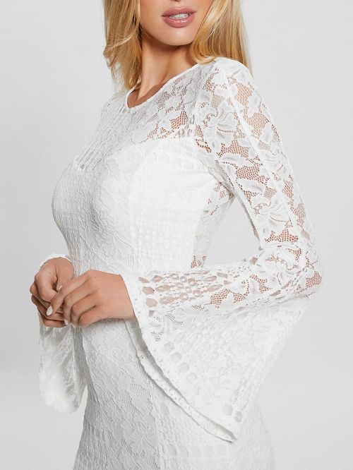 Guess Nicki Lace Mini Dress Wit | GUESS-SN26952