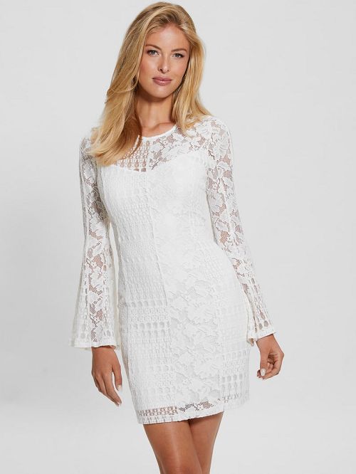 Guess Nicki Lace Mini Dress Wit | GUESS-SN26952