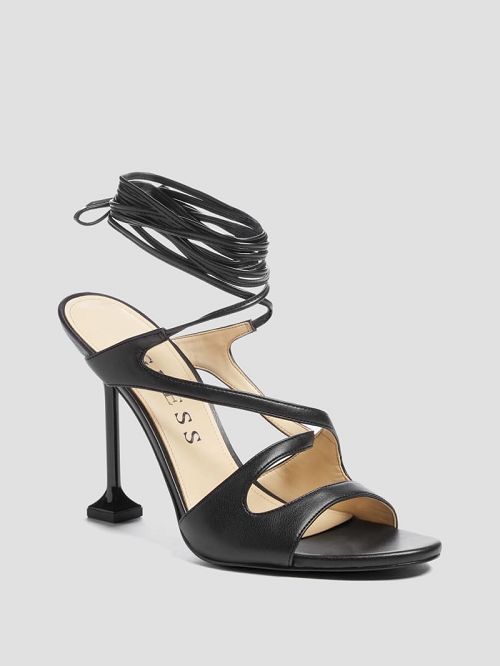 Guess Niko Lace-Up Heels Zwart | GUESS-SN29799