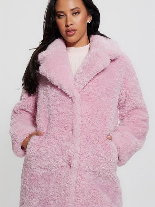 Guess Nives Faux-Fur Coat Paars | GUESS-SN27984