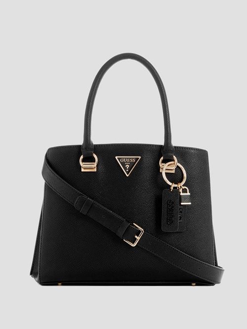 Guess Noelle Girlfriend Satchel Zwart | GUESS-SN29335