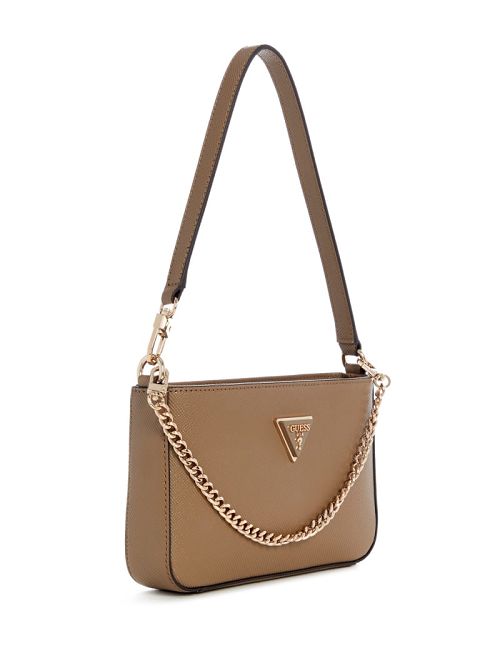 Guess Noelle Mini Top-Zip Shoulder Bag Bruin | GUESS-SN29173