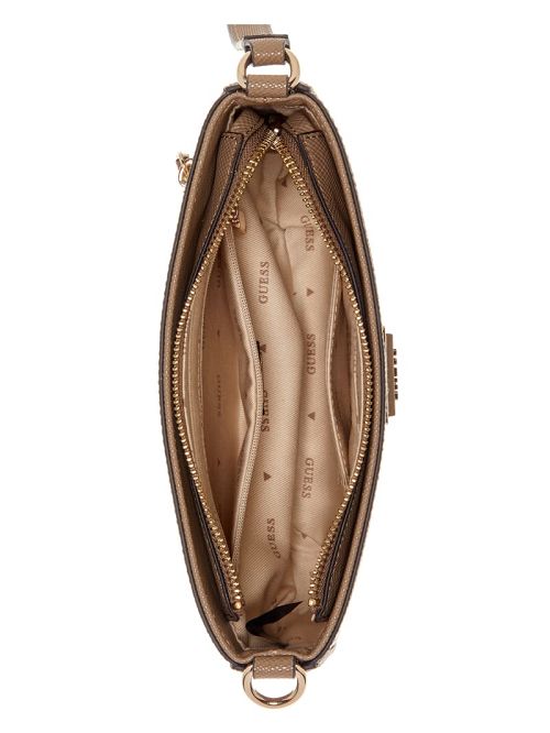 Guess Noelle Mini Top-Zip Shoulder Bag Bruin | GUESS-SN29173