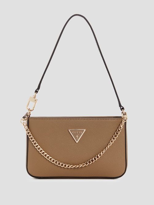 Guess Noelle Mini Top-Zip Shoulder Bag Bruin | GUESS-SN29173
