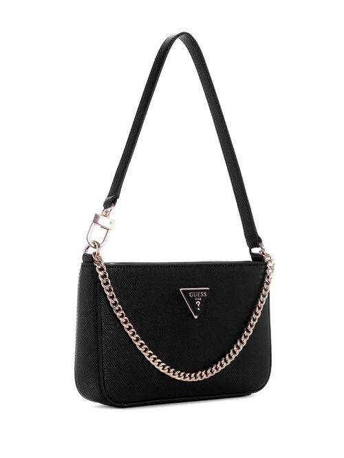 Guess Noelle Mini Top-Zip Shoulder Bag Zwart | GUESS-SN29176