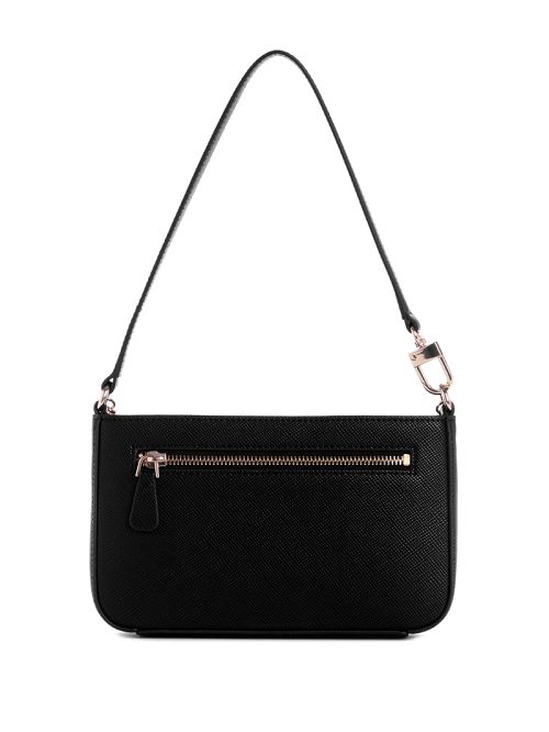 Guess Noelle Mini Top-Zip Shoulder Bag Zwart | GUESS-SN29176