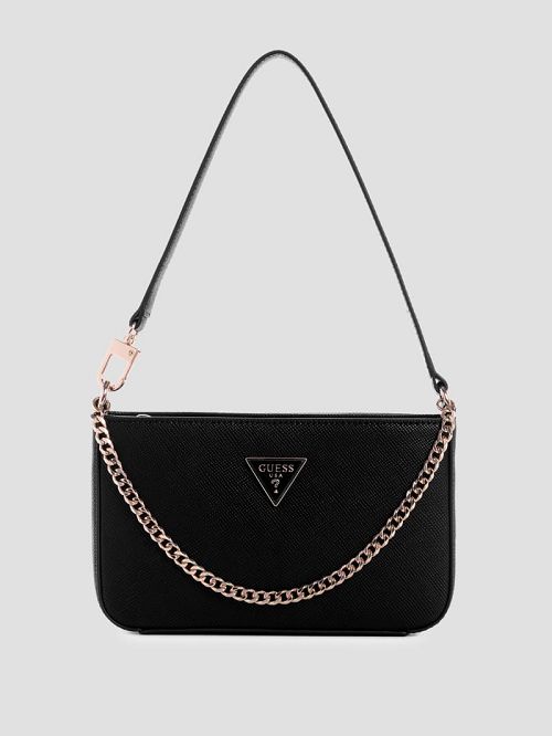 Guess Noelle Mini Top-Zip Shoulder Bag Zwart | GUESS-SN29176