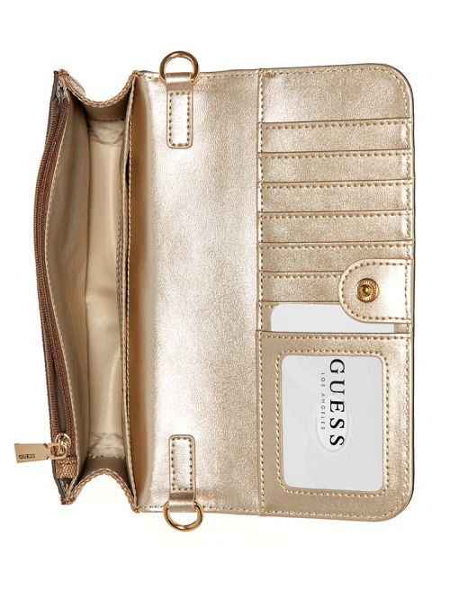 Guess Noelle Quattro G Crossbody Organizer Wallet Bruin | GUESS-SN29478