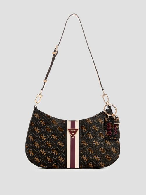 Guess Noelle Top-Zip Shoulder Bag Bruin | GUESS-SN29180