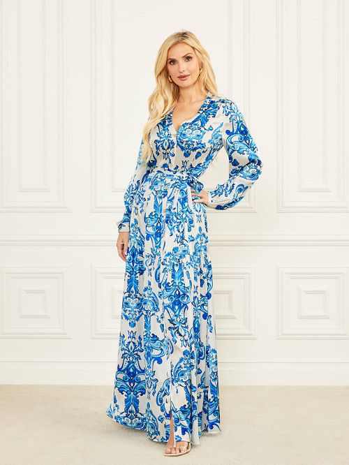 Guess Nomad Silk Maxi Dress Multi | GUESS-SN26738