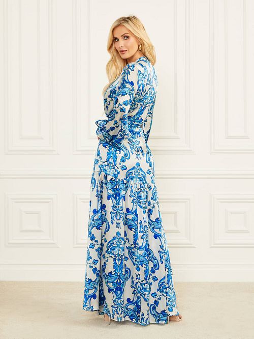 Guess Nomad Silk Maxi Dress Multi | GUESS-SN26738
