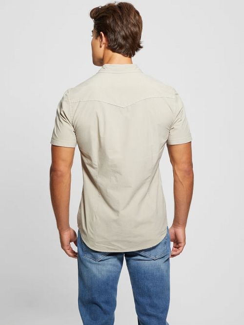Guess Nottingham Western Shirt Beige | GUESS-SN31229