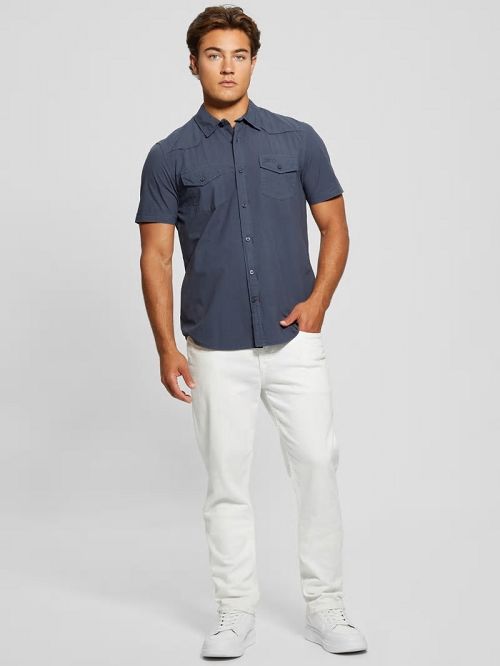 Guess Nottingham Western Shirt Blauw | GUESS-SN31226