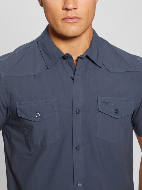 Guess Nottingham Western Shirt Blauw | GUESS-SN31226