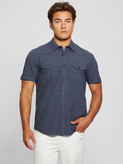 Guess Nottingham Western Shirt Blauw | GUESS-SN31226