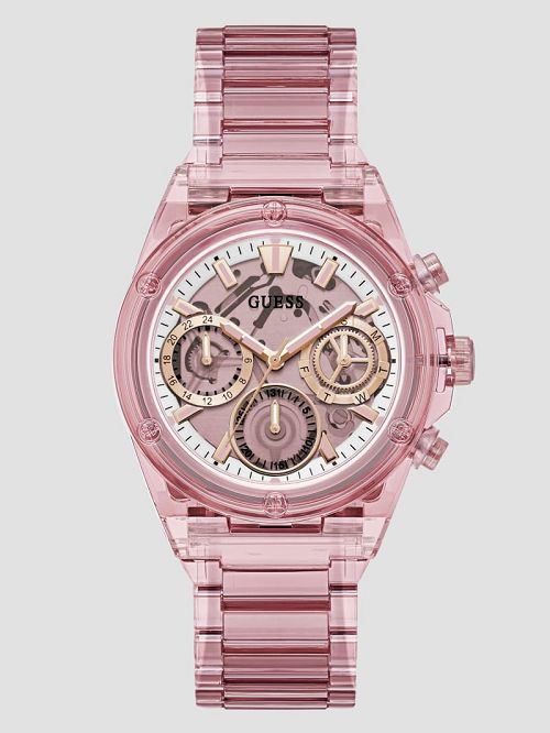 Guess Nude Transparent Multifunction Watch Beige | GUESS-SN30037