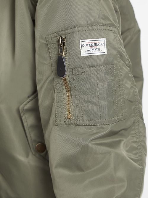 Guess Nylon Bomber Jacket Groen | GUESS-SN28026