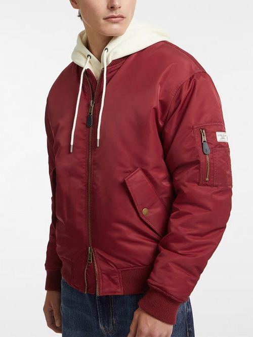 Guess Nylon Bomber Jacket Rood | GUESS-SN30822