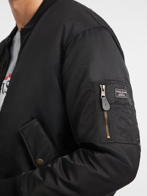 Guess Nylon Bomber Jacket Zwart | GUESS-SN30835