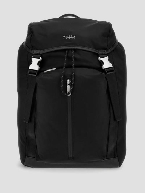 Guess Nylon Buckle Backpack Zwart | GUESS-SN31733