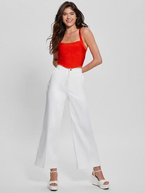 Guess Oasis Mirage Corset Crop Top Rood | GUESS-SN27236