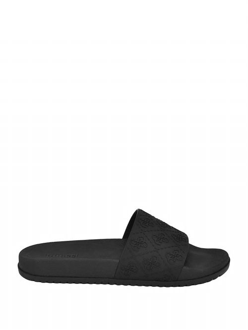 Guess Oiyan Embossed Slides Zwart | GUESS-SN31914