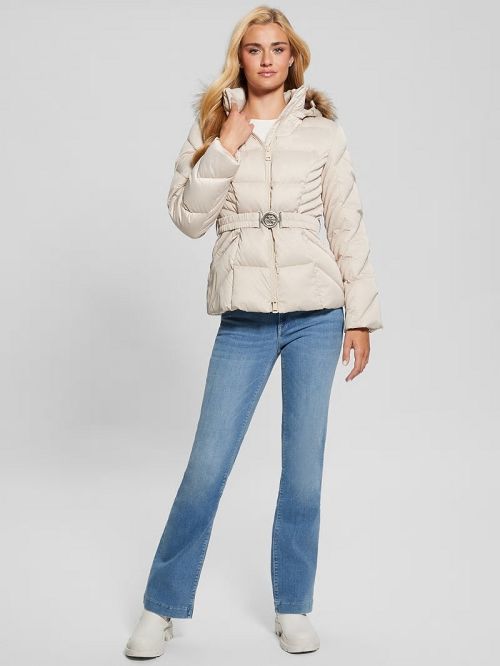 Guess Olga Genuine Down Jacket Wit | GUESS-SN27916