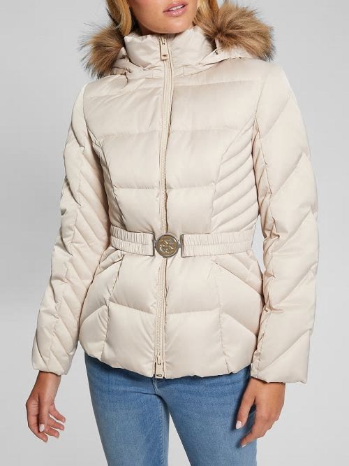 Guess Olga Genuine Down Jacket Wit | GUESS-SN27916