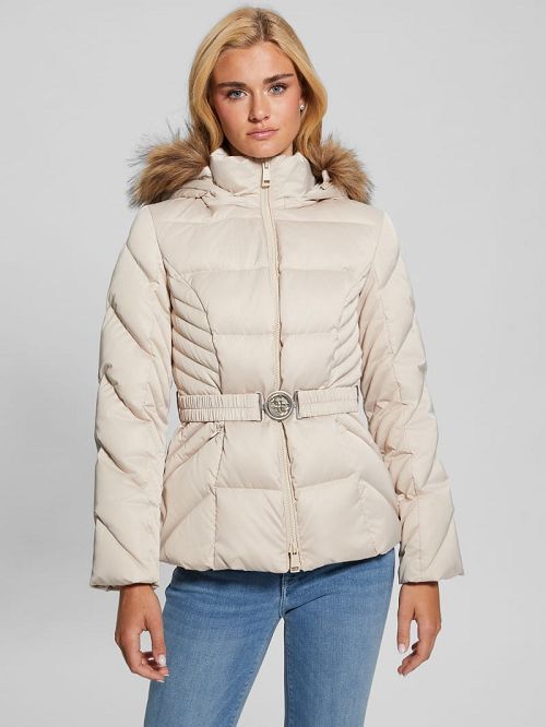 Guess Olga Genuine Down Jacket Wit | GUESS-SN27916