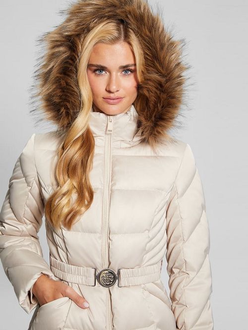 Guess Olga Genuine Down Jacket Wit | GUESS-SN27916