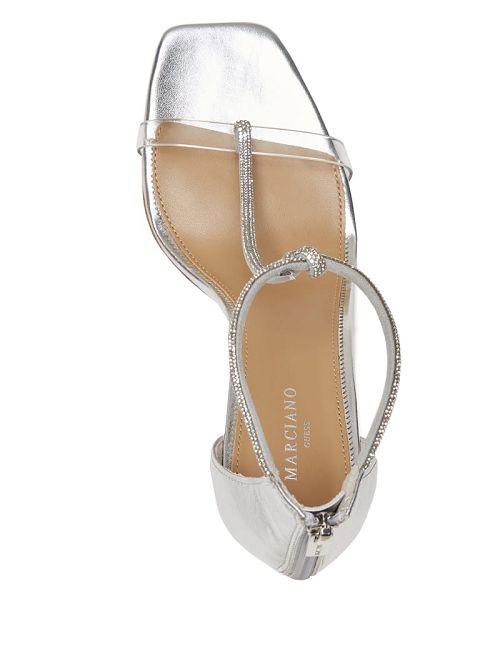 Guess Olivia Embellished Satin Stiletto Grijs | GUESS-SN29737