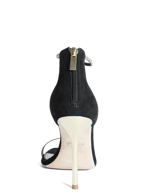Guess Olivia T-Strap Rhinestone Stiletto Zwart | GUESS-SN29831