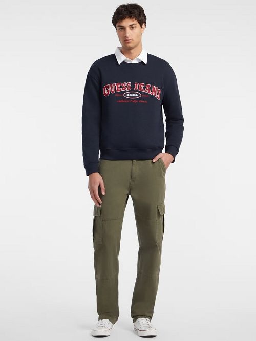 Guess Original Design Sweatshirt Blauw | GUESS-SN30978