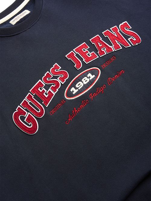 Guess Original Design Sweatshirt Blauw | GUESS-SN30978