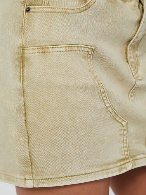Guess Originals Aged-Denim Mini Skirt Beige | GUESS-SN26521