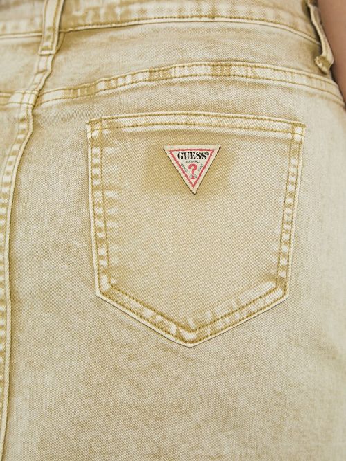 Guess Originals Aged-Denim Mini Skirt Beige | GUESS-SN26521